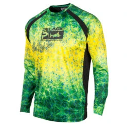 Pelagic Vaportek Performance Fishing Shirt Green Dorado