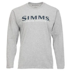 Simms Logo Shirt LS Grey Heather
