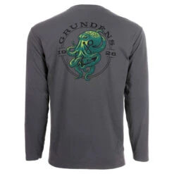 Grundens Grundéns Tech Tee LS Kraken Print Anchor