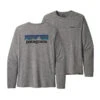 Patagonia M's LS Cap Cool Daily Graphic Shirt P-6 Logo Feather Grey