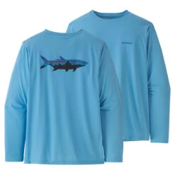 Patagonia M's L/S Cap Cool Daily Fish Graphic Shirt Fitz Roy Tarpon: Lago Blue