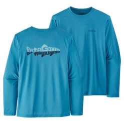 Patagonia M's L/S Cap Cool Daily Fish Graphic Shirt Wild Waterline: Anacapa Blue