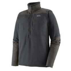 Patagonia M's L/S R1 Fitz Roy 1/4 Zip Smolder Blue